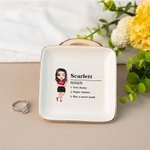 Personalizada de dibujos animados Nombre Definición Baratija de cerámica Joyería Plato con Nombre Cumpleaños Novia Fiesta Regalo para Mujeres