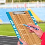 Portapapeles de borrado en seco personalizado con diseño de cancha de voleibol y clip de perfil bajo Regalo de agradecimiento de fin de temporada para