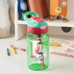 Personalisierte Fantasie Meerjungfrau Initiale 475 ml Wasserflasche mit Strohhalm Auslaufsicherer Deckel Geburtstag Geschenk für Mädchen