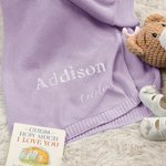 Personalizado bordado nombre cálido algodón de punto bebé Nursery Blanket Baby Shower Birthday Gift for Newborn