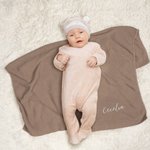Personalizado bordado nombre cálido algodón de punto bebé Nursery Blanket Baby Shower Birthday Gift for Newborn
