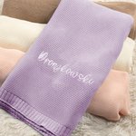 Personalizado bordado nombre cálido algodón de punto bebé Nursery Blanket Baby Shower Birthday Gift for Newborn