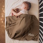 Personalizado bordado nombre cálido algodón de punto bebé Nursery Blanket Baby Shower Birthday Gift for Newborn