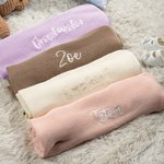 Personalizado bordado nombre cálido algodón de punto bebé Nursery Blanket Baby Shower Birthday Gift for Newborn