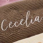 Personalizado bordado nombre cálido algodón de punto bebé Nursery Blanket Baby Shower Birthday Gift for Newborn