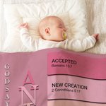 Personalized God Says I Am Name Meaning on Bible Verse Soft Baby Security Blanket with Dotted Backing Religion Gift for Newborns