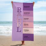 Personalised God Says I Am Name Meaning on Bible Verse Oversized Beach Towel Baptism Confirmation Christmas Gift for Family Christians