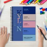 Personalized God Says I Am Name Meaning on Bible Verse A5 Lined Spiral Notebook Baptism Confirmation Gift for Family Christians