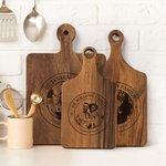 Gepersonaliseerde Gegraveerde Foto Ontwerp Houten Charcuterie Snijplank met Handvat en Naam Verjaardag Huwelijk Woondecoratie Cadeau voor Familie