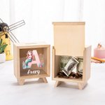 Personalisierte Meerjungfrau Initial klar hölzerne Spardose mit Namen Geburtstag Kindertag Geschenk für Mädchen