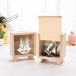 Personalizzato Cartoon Dragon Castle iniziale legno chiaro salvadanaio con nome compleanno per bambini