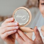Personalised Compact Makeup Mirror Folded Mirror with Name Wedding Bride Shower Gift for Her Bridesmaid