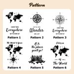 Mapamundi personalizado Brújula de piel auténtica Porta Pasaporte con nombre grabado y ranuras para tarjetas Aventura de viaje Regalo esencial para el amante de los viajes