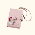 Personalisierte Cartoon Mode Charakter Name Definition Leder dreifach gefaltetes Portemonnaie mit Karteninhaber Geburtstag Freundschaft Geschenk für Frauen Männer
