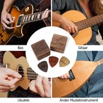 Gepersonaliseerde Houten Gitaar Bass Pick Magnetische Opbergkoffer met Gegraveerde Tekst Muziek Accessoires Verjaardags Cadeau voor Gitaarspeler