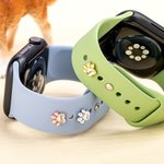Gepersonaliseerde 3D Bubble Paw Print Watch Band Stud Charm met gegraveerde naam Decoratieve accessoires verjaardagscadeau voor dierenliefhebbers