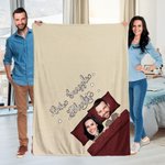 Personalized Our Snuggle Blanket Photo Soft Blanket with Name Valentine's Day Anniversary Gift for Couples