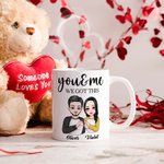 Taza Personalizada Tú y Yo con Personaje de Dibujos Animados y Nombre San Valentín Regalo de Aniversario para Parejas