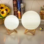 Personalized 3D Volleyball 16 Color Changing Touch LED Night Light with Irregular Wooden Stand Remote Room Decor Birthday Gift for Kids Sports Lover