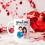 Taza Personalizada Tú y Yo con Personaje de Dibujos Animados y Nombre San Valentín Regalo de Aniversario para Parejas