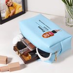 Personalisierte stilvolle Name Definition PU Leder Kosmetiktasche Tasche mit Cartoon-Charakter Reisezubehör Geburtstag Geschenk für Frauen