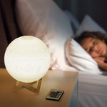 Personalized 3D Volleyball 16 Color Changing Touch LED Night Light with Irregular Wooden Stand Remote Room Decor Birthday Gift for Kids Sports Lover