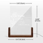 Fleur de naissance personnalisée Définition du nom Veilleuse LED Décoration de la maison Cadeau d'anniversaire pour les femmes