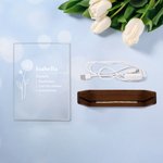 Fleur de naissance personnalisée Définition du nom Veilleuse LED Décoration de la maison Cadeau d'anniversaire pour les femmes