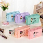 Personalisierte stilvolle Name Definition PU Leder Kosmetiktasche Tasche mit Cartoon-Charakter Reisezubehör Geburtstag Geschenk für Frauen