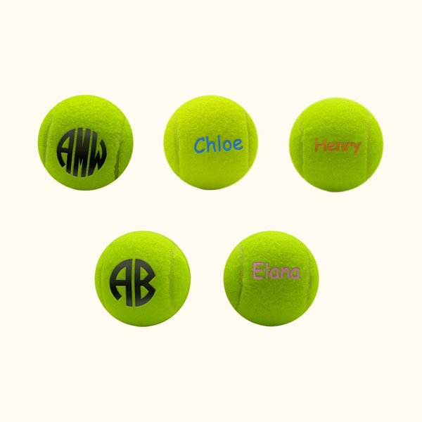 Set 3 Balles de Tennis Personnalisées avec Monogramme et Prénom