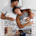 Personlig The New York Times Design Heart Border Photo Soft Throw Blanket med titel Namn År Valentine's Day Anniversary Gift for Couple