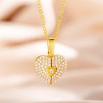 Personalized Cubic Zircon Pave Photo Heart Locket Sterling Silver Necklace Dainty Jewelry Anniversary Valentine's Day Gift for Women
