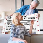 Personlig The New York Times Design Heart Border Photo Soft Throw Blanket med titel Namn År Valentine's Day Anniversary Gift for Couple