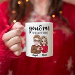 Taza Personalizada Tú y Yo con Personaje de Dibujos Animados y Nombre San Valentín Regalo de Aniversario para Parejas