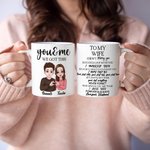 Taza Personalizada Tú y Yo con Personaje de Dibujos Animados y Nombre San Valentín Regalo de Aniversario para Parejas