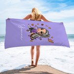 Personalizzato Football Cartoon Girl Oversized Quick Dry Sand Free Soft Beach Towel con nome Sunbathing Summer Travel Essential Gift for Women Girls