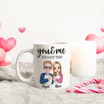 Taza Personalizada Tú y Yo con Personaje de Dibujos Animados y Nombre San Valentín Regalo de Aniversario para Parejas