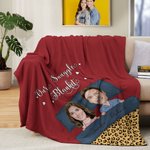 Personalized Our Snuggle Blanket Photo Soft Blanket with Name Valentine's Day Anniversary Gift for Couples