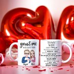 Taza Personalizada Tú y Yo con Personaje de Dibujos Animados y Nombre San Valentín Regalo de Aniversario para Parejas