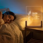 Fleur de naissance personnalisée Définition du nom Veilleuse LED Décoration de la maison Cadeau d'anniversaire pour les femmes