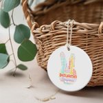 Personalised Word Cloud Bunny Repeating Name Ceramic Easter Basket Tag Home Decoration Easter Gift for Kids