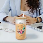 Personalized Watercolor 12 Constellation Sign Zodiac Design 20oz  Glass with Bamboo Lid and Straw Birthday Anniversary Gift for Astrology Enthusiast