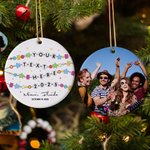 Personalised Double Sided Friendship Bracelet 2025 Eras Tour Style Ceramic Christmas Ornament with Photo Christmas Tree Decor Gift for Music Lover