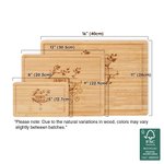 Personalisierte gravierte Familie Baum Herz FSC Bambus Charcuterie Schneidebrett mit Namen und Saft Rille Geburtstag Home Decor Geschenk für Mama Oma