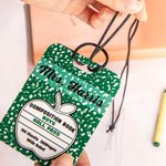 Personalized Classic Apple Composition Book Style Double-sided Hall Pass Teacher Lanyard School Back to School Appreciation Week Gift Primary Teacher