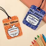 Personalized Classic Apple Composition Book Style Double-sided Hall Pass Teacher Lanyard School Back to School Appreciation Week Gift Primary Teacher