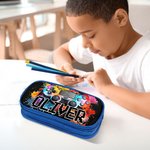 Personalisierte Aquarell Gamepad Design Double-Layer-Oxford Pencil Case mit Namen und Reißverschluss Schule Versorgung Geburtstag zurück zu Schule Geschenk für Jungen Mädchen