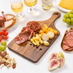 Tagliere per salumi in legno con manico e nome, inciso alla nascita, regalo di compleanno per la mamma e la nonna.