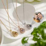 Personalisierte Wassertropfen Foto Projektion Zirkon Halskette Jahrestag Geburtstag Valentinstag Geschenk für Frauen