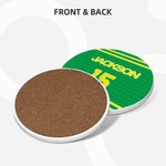 Sous-verres ronds en céramique multicolore personnalisés avec nom et numéro Lot de 4 pendaisons de crémaillère Cadeau d'anniversaire pour les amoureux du sport